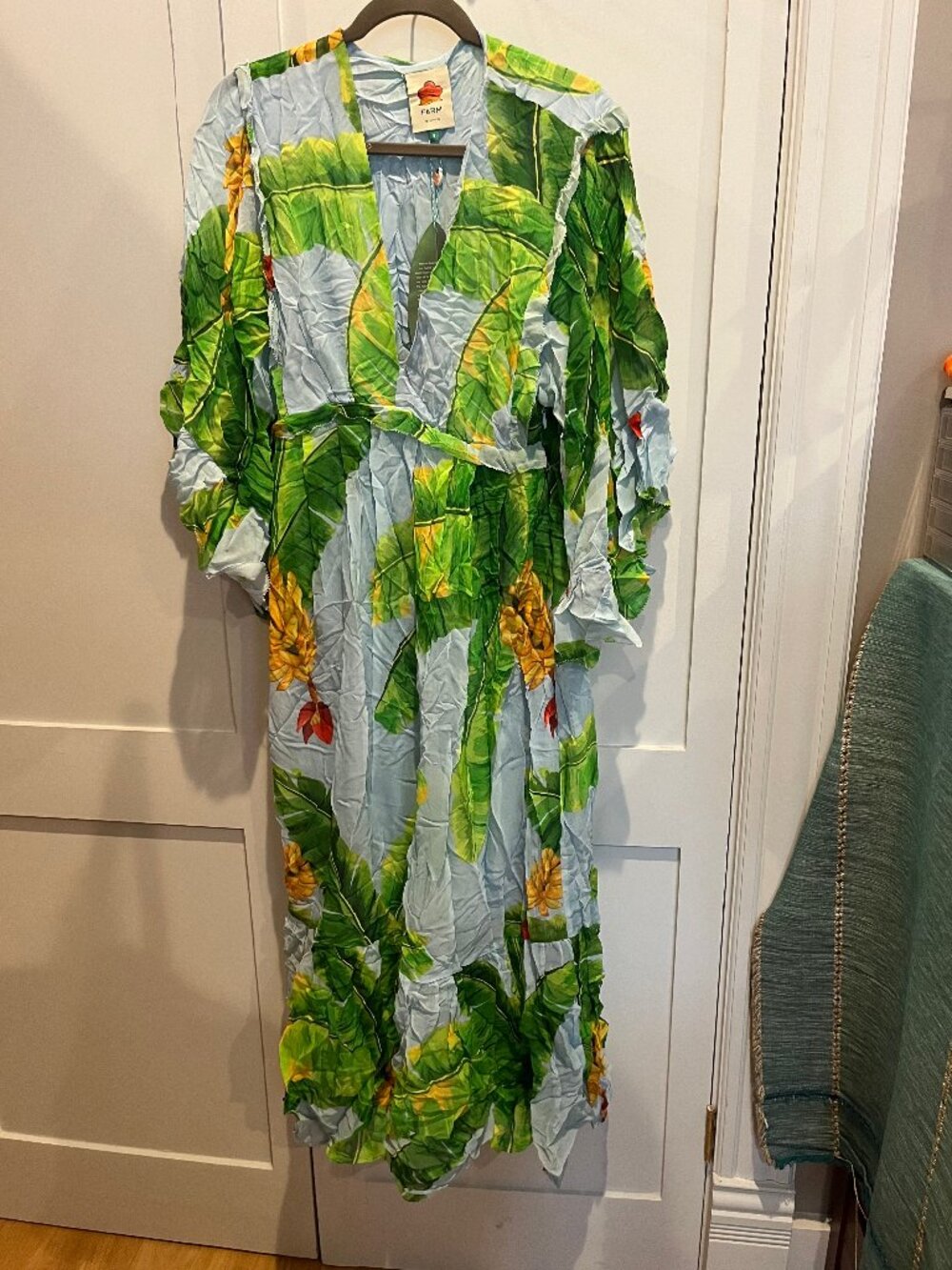 FARM Rio Fresh Bananas Maxi Dress S NWT